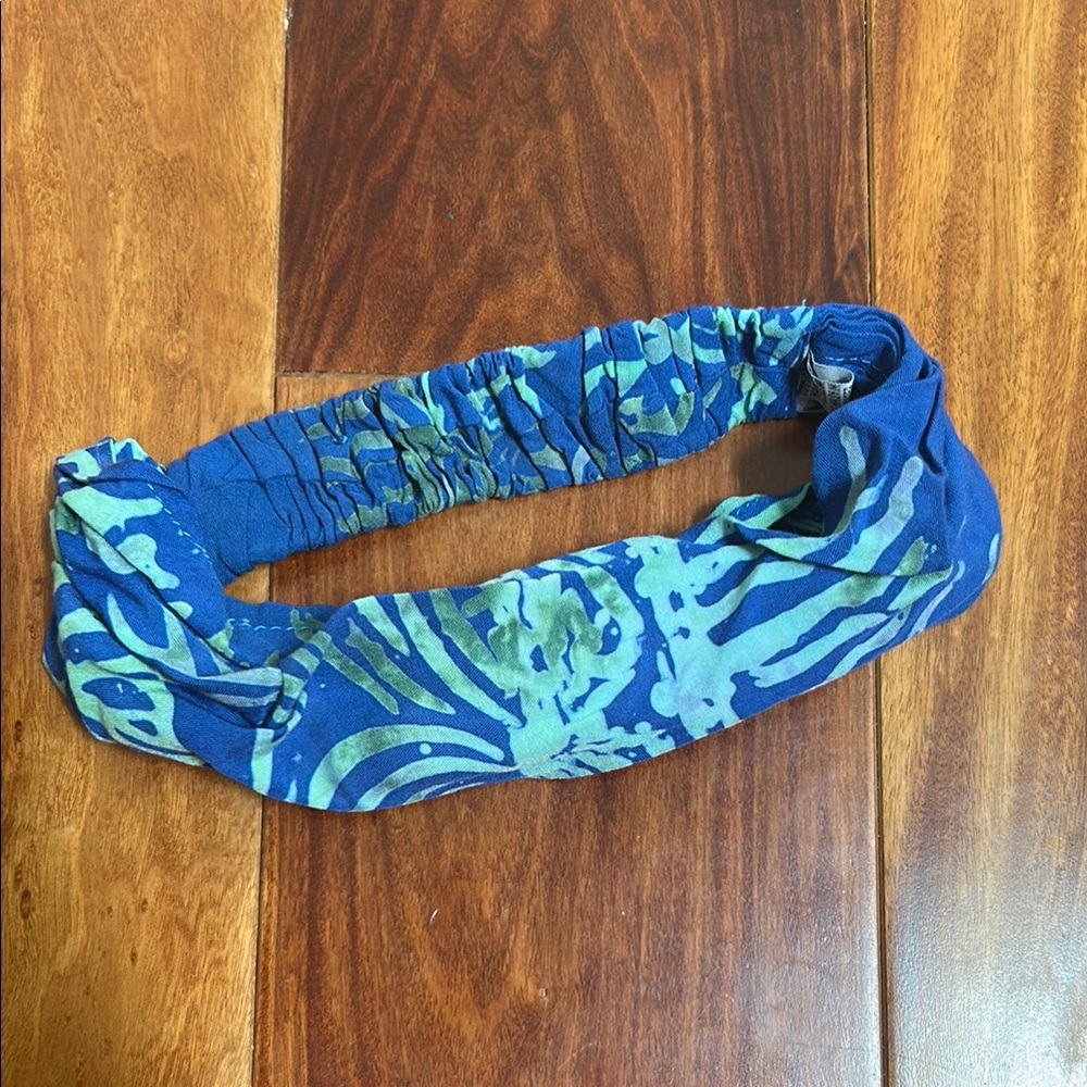 Vibrant Blue and Green Patterned Headband